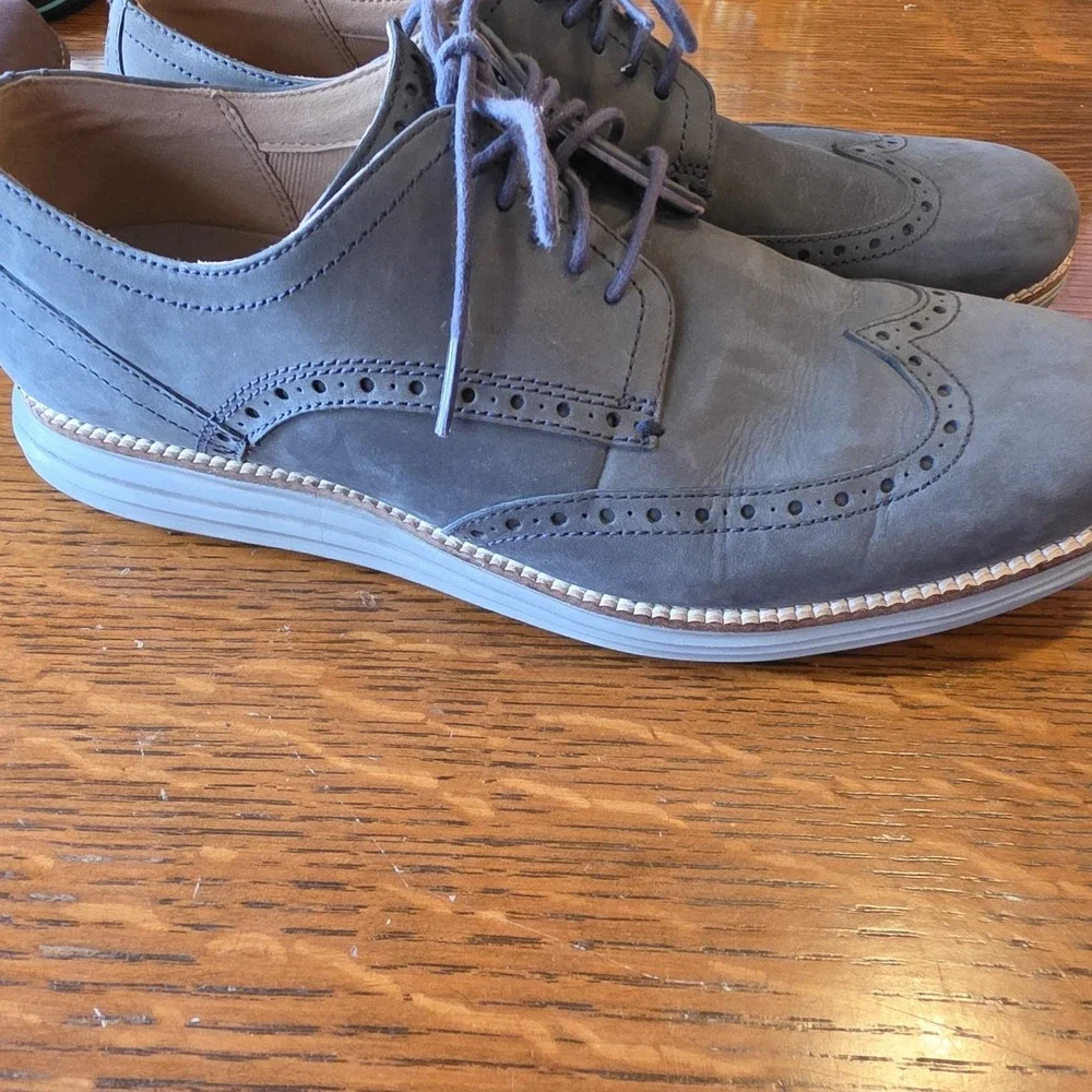 Cole Haan Shoes Original Grand Smoky Blue Wingtip Oxfords C26473 Mens Size 9.5 M